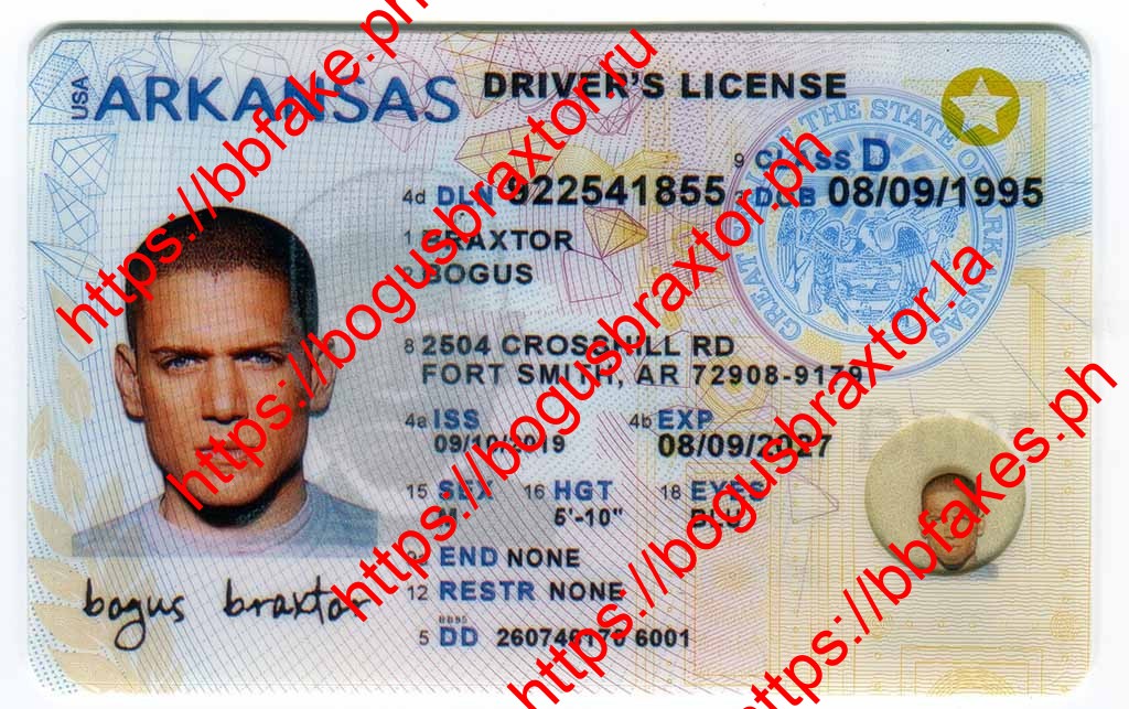 Arkansas fake ID - Bogus Braxtor Fake ID