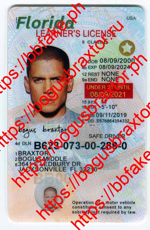 Florida Learner Fake ID - Bogus Braxtor Fake ID